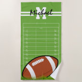 Serviette De Plage Nom personnalisé Kids Football (Devant)