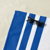 Serviette De Plage Nom personnalisé Lune de miel blanche et bleue ray (En situation)