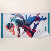 Serviette De Plage Nom personnalisé Martial Arts (Devant)