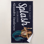 Serviette De Plage Nom personnalisé Mermaid Bachelorette (Devant)