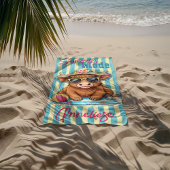 Serviette De Plage Nom personnalisé "Mode été" Conception de vacances