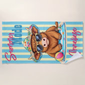 Serviette De Plage Nom personnalisé "Mode été" Conception de vacances (Devant)