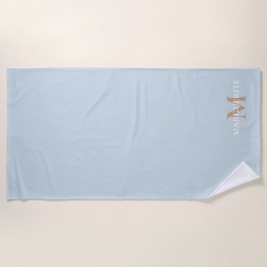 Serviette De Plage Nom personnalisé Monogramme (Devant)