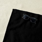 Serviette De Plage Nom personnalisé Monogramme noir (En situation)