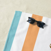 Serviette De Plage Nom personnalisé Pastel Striped - Été personnalisé (En situation)