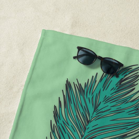 Serviette De Plage Nom personnalisé Perroquet tropical (En situation)