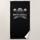 Serviette De Plage Nom personnalisé Pickleball (Devant)