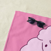 Serviette De Plage Nom personnalisé Poodle rose (En situation)