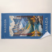 Serviette De Plage Nom personnalisé Poster de voyage Canada (Devant)