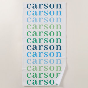 Serviette De Plage Nom personnalisé répétitif pour garçons simples
