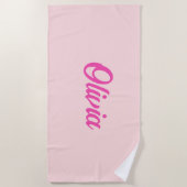 Serviette De Plage Nom personnalisé rétro amusant (Devant)