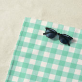 Serviette De Plage Nom personnalisé Retro Mint Vert En vichy Plaid (En situation)