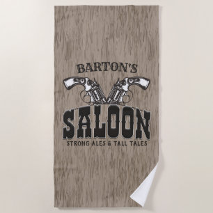 Serviette De Plage NOM PERSONNALISÉ Salon de la révolver Wild West Gu