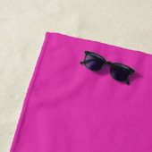 Serviette De Plage Nom personnalisé script bold magenta orange (En situation)