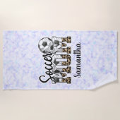 Serviette De Plage Nom personnalisé Soccer Maman | Fête des mères (Devant)