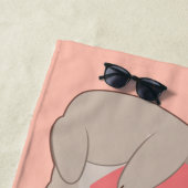 Serviette De Plage Nom personnalisé, texte et couleur amour Koala (En situation)