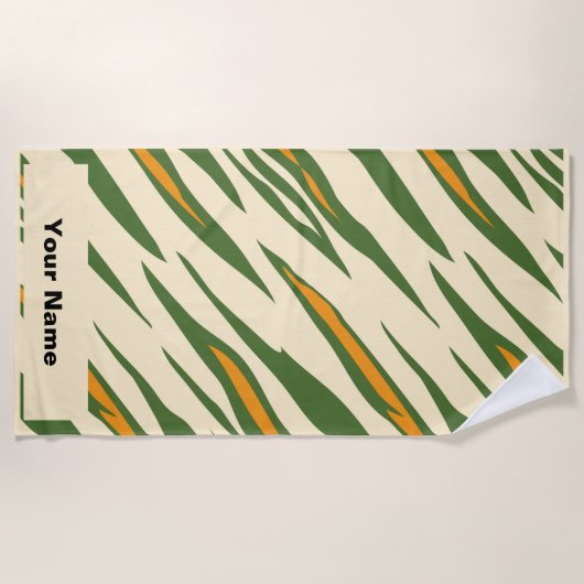 Serviette De Plage Nom personnalisé Tiger Poster de animal Summer Bea (Devant)