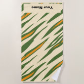 Serviette De Plage Nom personnalisé Tiger Poster de animal Summer Bea (Devant)