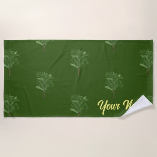 Serviette De Plage Nom personnalisé TROPICAL Hawaii Palm Tree