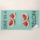 Serviette De Plage Nom personnalisé UN DANS UNE MELON Thèmes estivaux (Devant)