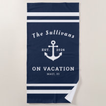 Nom personnalisé Vacances en famille Ancre Navy