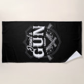 Serviette De Plage NOM PERSONNALISÉ Vieux Armes à feu (Devant)