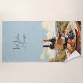 Serviette De Plage Nom personnalisé Wine Lover's (Devant)