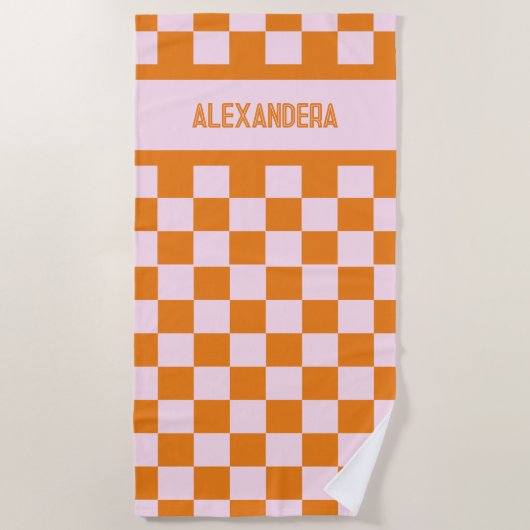 Serviette De Plage Nom Pink Orange Sunset Bachelorette (Devant)
