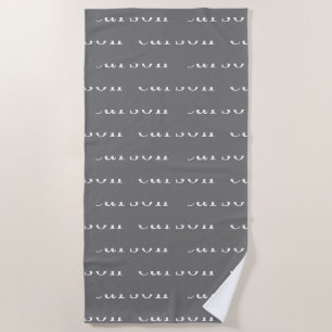 Serviette De Plage Nom Répétitif Personnalisé Simple Gris
