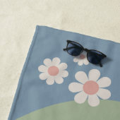 Serviette De Plage Nom Retro Pastel (En situation)