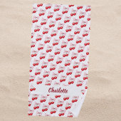 Serviette De Plage Nom rose arc cerise