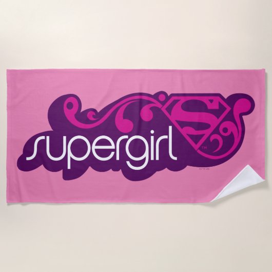 Serviette De Plage Nom Super Supergirl et Bouclier S (Devant)