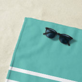 Serviette De Plage Nom Turquoise personnalisé (En situation)