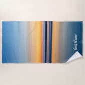 Serviette De Plage Nom Typographie Blue Orange Beach Ocean Sunset (Devant)