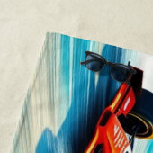 Serviette De Plage Nom, Voitures de course sur le sable (En situation)