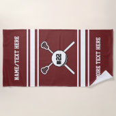 Serviette De Plage Nombre personnalisé du Jersey de nom de joueur de (Devant)