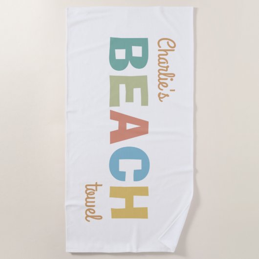 Serviette de plage nommée faite sur commande (Devant)