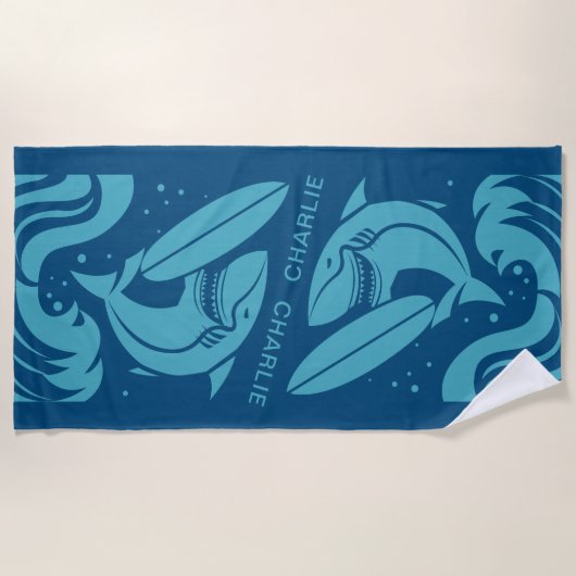 Serviette de plage nommée faite sur commande de (Devant)