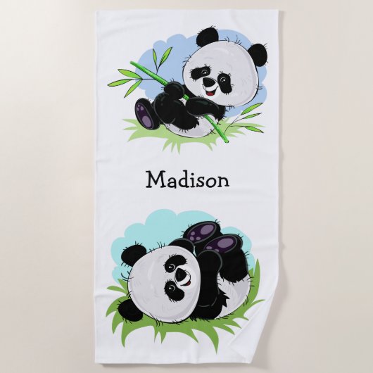 Serviette de plage nommée faite sur commande de (Devant)