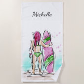 Serviette de plage nommée faite sur commande de (Devant)