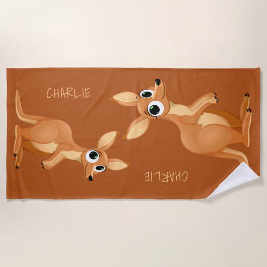 Serviette de plage nommée faite sur commande de (Devant)