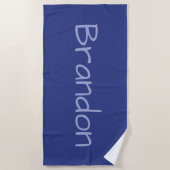 Serviette de plage nommée faite sur commande de (Devant)