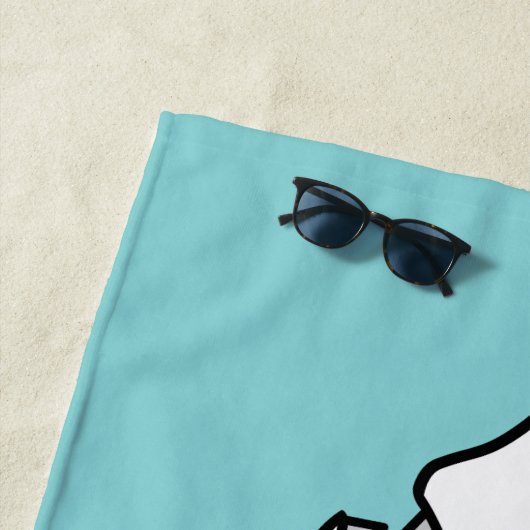 Serviette de plage nommée faite sur commande de (En situation)