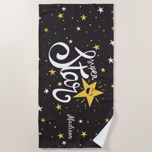 Serviette de plage nommée faite sur commande de (Devant)