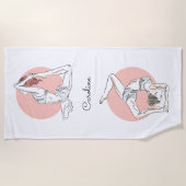 Serviette de plage nommée faite sur commande de (Devant)