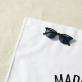 Serviette de plage nommée faite sur commande de (En situation)