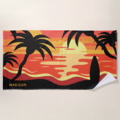 Serviette de plage nommée faite sur commande de (Devant)