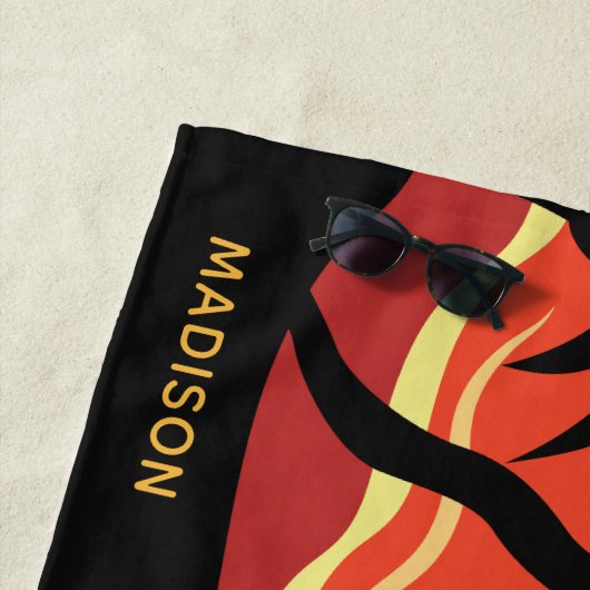Serviette de plage nommée faite sur commande de (En situation)