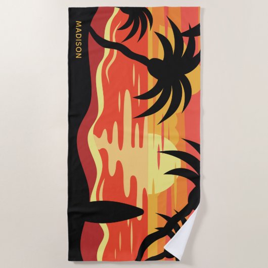 Serviette de plage nommée faite sur commande de (Devant)