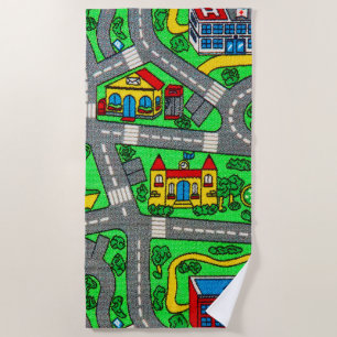 Serviette De Plage nostalgie des années 90, Moquette de piste Voiture